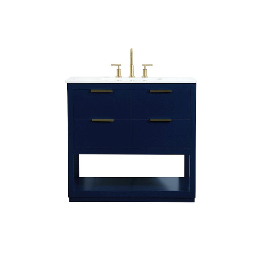 Elegant Kitchen/Bath Larkin 36" Single Bathroom Vanity, Blue - VF19236BL