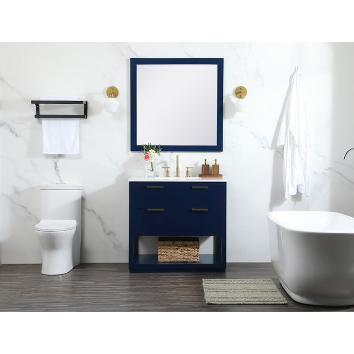 Elegant Kitchen/Bath Larkin 36" Single Bathroom Vanity, Blue