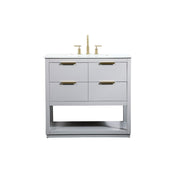 Elegant Kitchen/Bath Larkin 36" Single Bathroom Vanity, Grey - VF19236GR