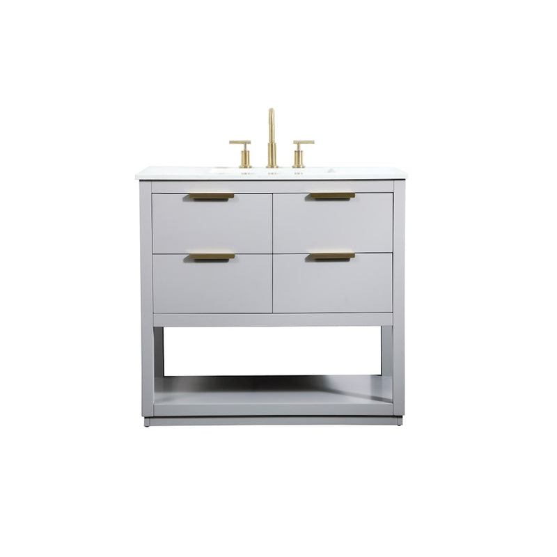Elegant Kitchen/Bath Larkin 36" Single Bathroom Vanity, Grey - VF19236GR
