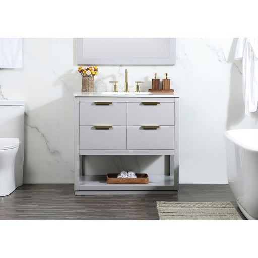 Elegant Kitchen/Bath Larkin 36" Single Bathroom Vanity, Grey