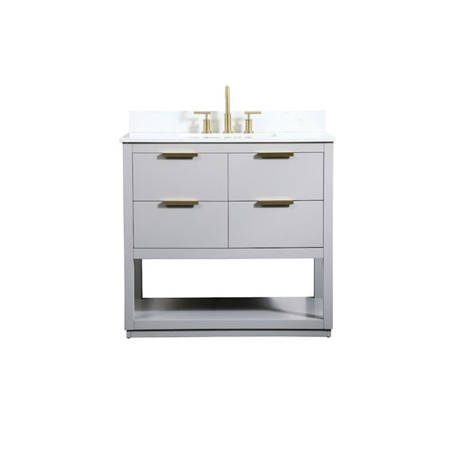 Elegant Larkin 36" Single Bathroom Vanity, Grey/Backsplash - VF19236GR-BS