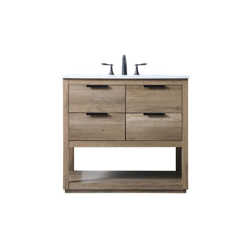 Elegant Lighting Larkin 36"L Single Vanity Sink, Natural Oak - VF19236NT