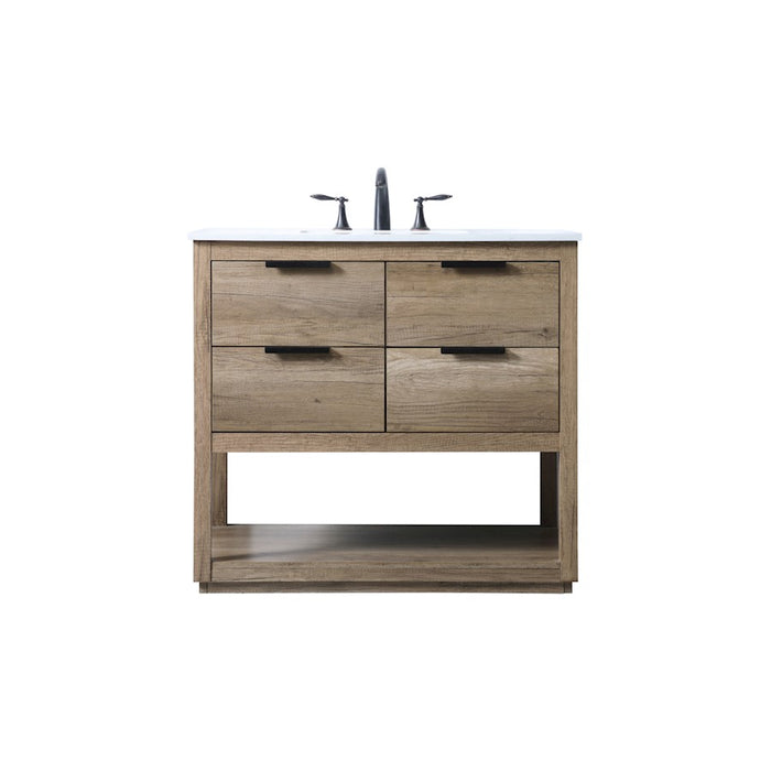 Elegant Lighting Larkin 36"L Single Vanity Sink, Natural Oak - VF19236NT