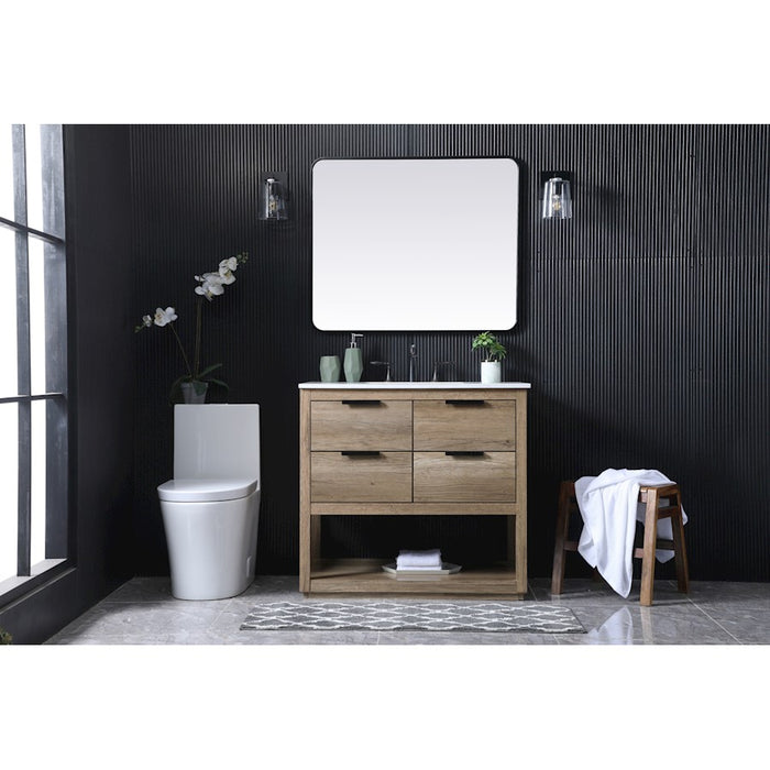 Elegant Lighting Larkin 36"L Single Vanity Sink, Natural Oak