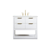 Elegant Kitchen/Bath Larkin 36" Single Bathroom Vanity, White - VF19236WH