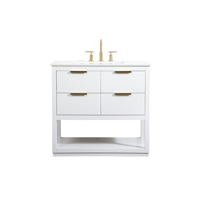 Elegant Kitchen/Bath Larkin 36" Single Bathroom Vanity, White - VF19236WH