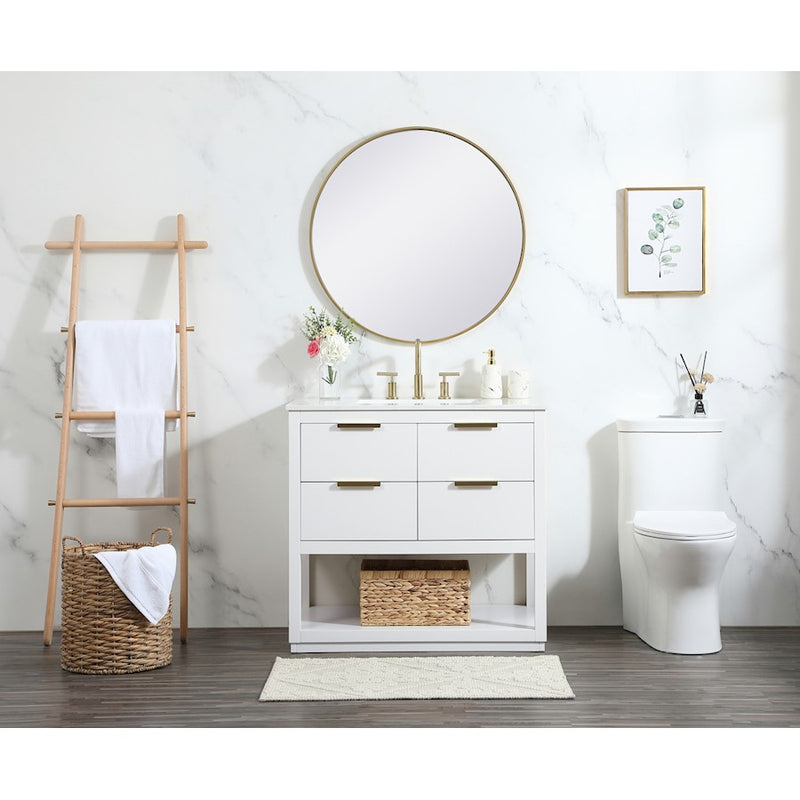 Elegant Kitchen/Bath Larkin 36" Single Bathroom Vanity, White