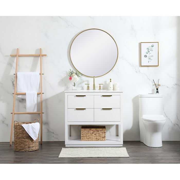 Elegant Kitchen/Bath Larkin 36" Single Bathroom Vanity, White