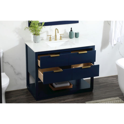 Elegant Kitchen/Bath Larkin 42" Single Bathroom Vanity, Blue