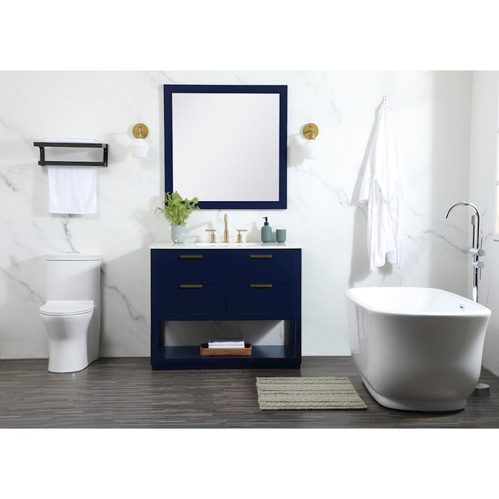 Elegant Kitchen/Bath Larkin 42" Single Bathroom Vanity, Blue