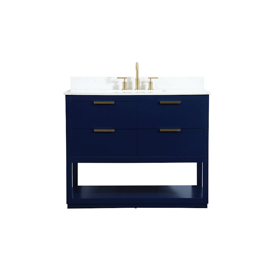 Elegant Larkin 42" Single Bathroom Vanity, Blue/Backsplash - VF19242BL-BS