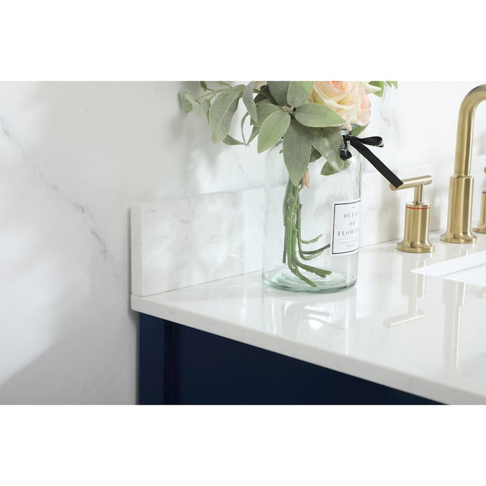 Elegant Larkin 42" Single Bathroom Vanity, Blue/Backsplash