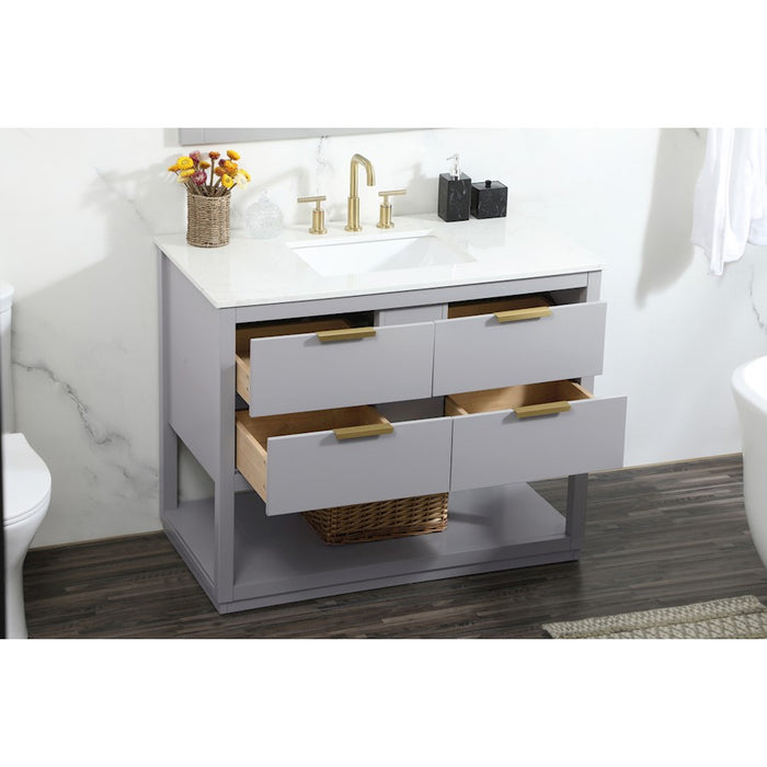Elegant Kitchen/Bath Larkin 42" Single Bathroom Vanity, Grey