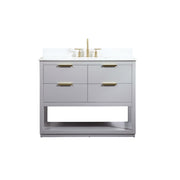 Elegant Larkin 42" Single Bathroom Vanity, Grey/Backsplash - VF19242GR-BS