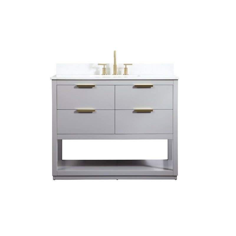 Elegant Larkin 42" Single Bathroom Vanity, Grey/Backsplash - VF19242GR-BS