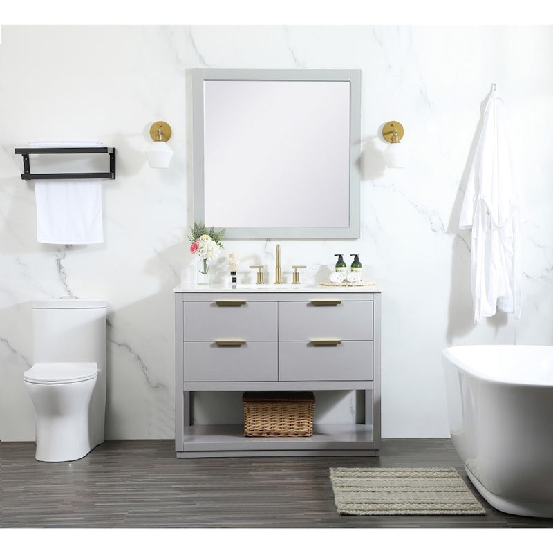 Elegant Larkin 42" Single Bathroom Vanity, Grey/Backsplash