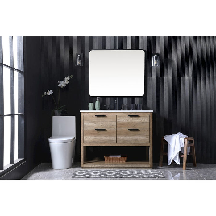 Elegant Lighting Larkin 42"L Single Vanity Sink, Natural Oak