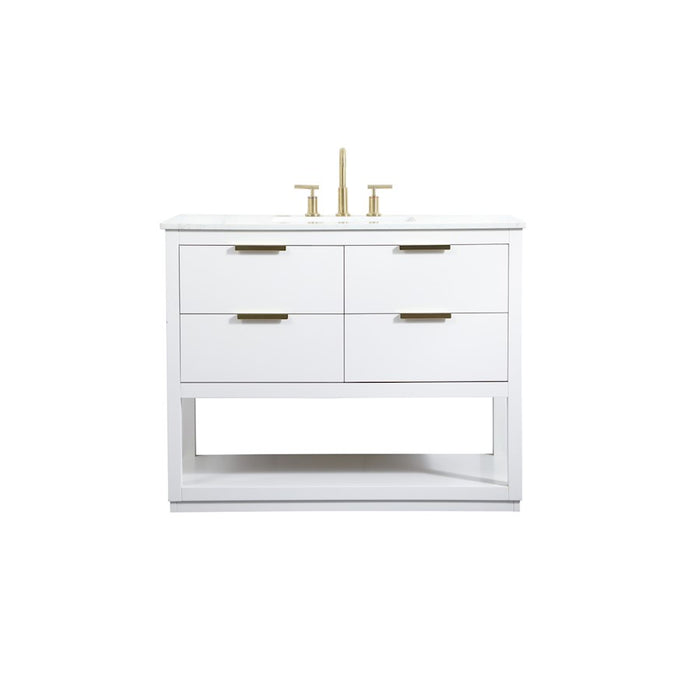 Elegant Kitchen/Bath Larkin 42" Single Bathroom Vanity, White - VF19242WH