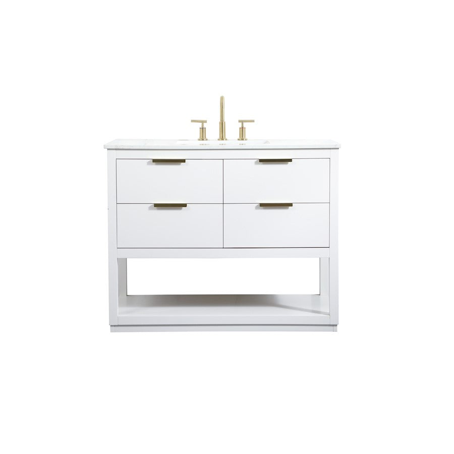 Elegant Kitchen/Bath Larkin 42" Single Bathroom Vanity, White - VF19242WH