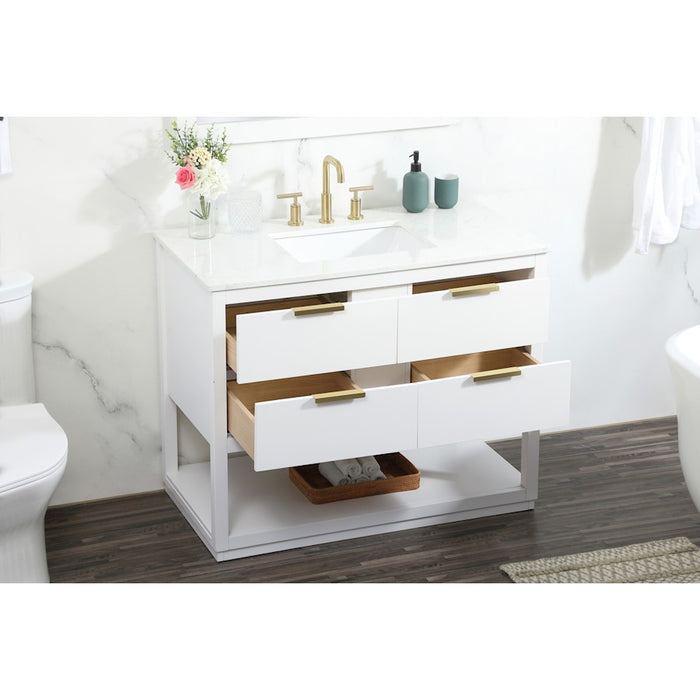 Elegant Kitchen/Bath Larkin 42" Single Bathroom Vanity, White
