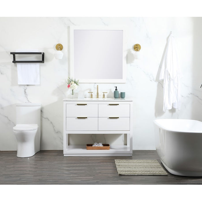Elegant Kitchen/Bath Larkin 42" Single Bathroom Vanity, White