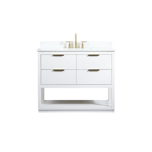 Elegant Larkin 42" Single Bathroom Vanity, White/Backsplash - VF19242WH-BS