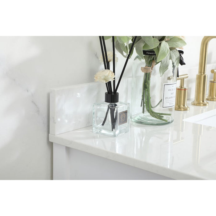 Elegant Larkin 42" Single Bathroom Vanity, White/Backsplash