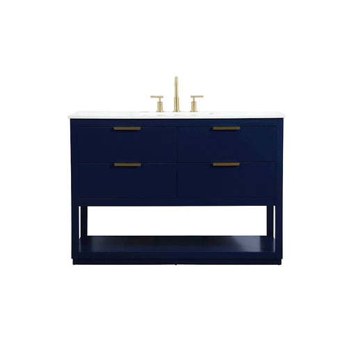 Elegant Kitchen/Bath Larkin 48" Single Bathroom Vanity, Blue - VF19248BL