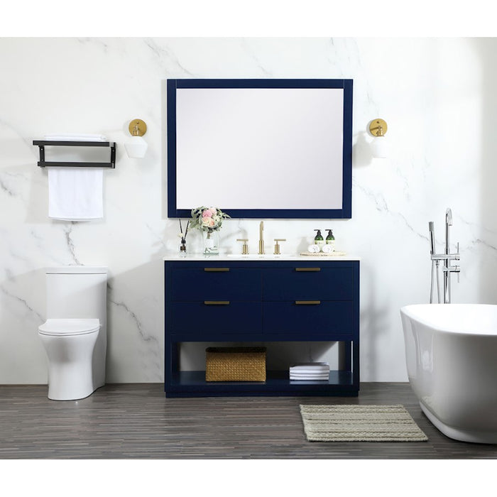 Elegant Kitchen/Bath Larkin 48" Single Bathroom Vanity, Blue