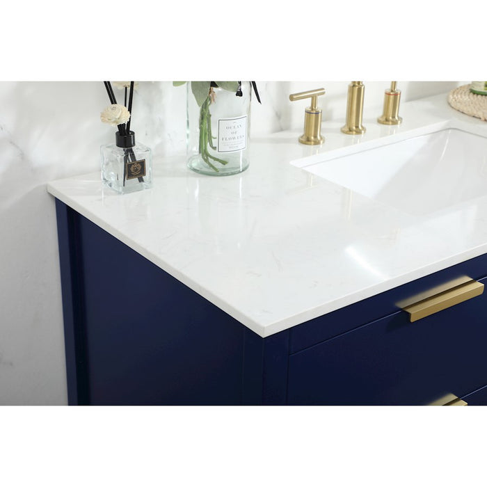 Elegant Kitchen/Bath Larkin 48" Single Bathroom Vanity, Blue