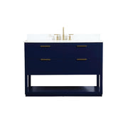 Elegant Larkin 48" Single Bathroom Vanity, Blue/Backsplash - VF19248BL-BS