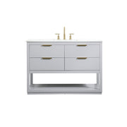 Elegant Kitchen/Bath Larkin 48" Single Bathroom Vanity, Grey - VF19248GR