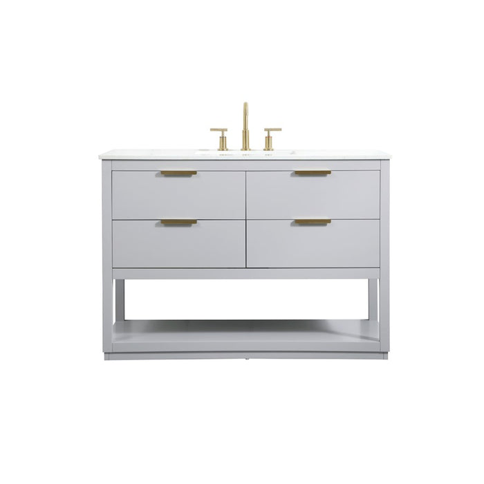 Elegant Kitchen/Bath Larkin 48" Single Bathroom Vanity, Grey - VF19248GR