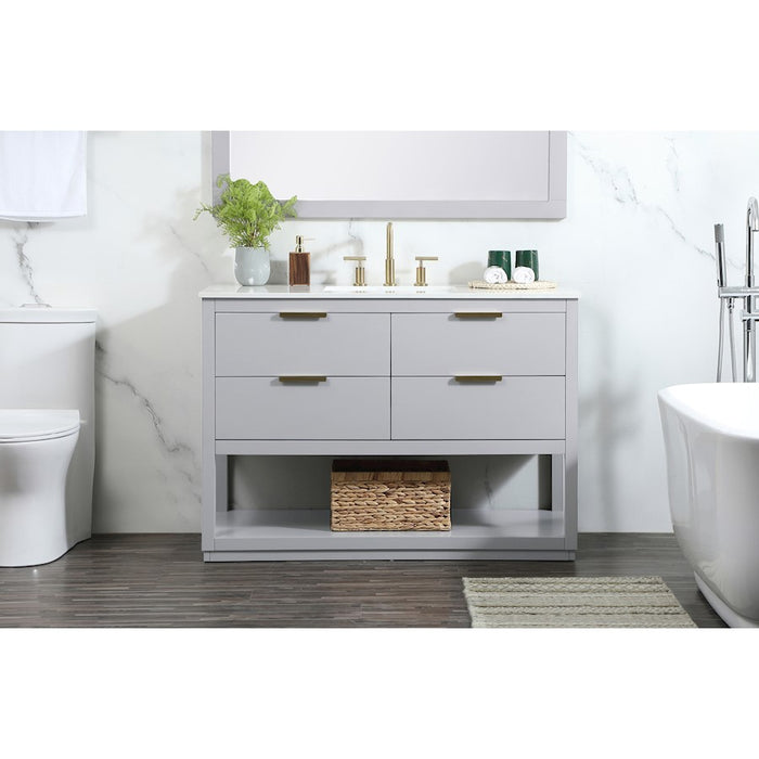 Elegant Kitchen/Bath Larkin 48" Single Bathroom Vanity, Grey