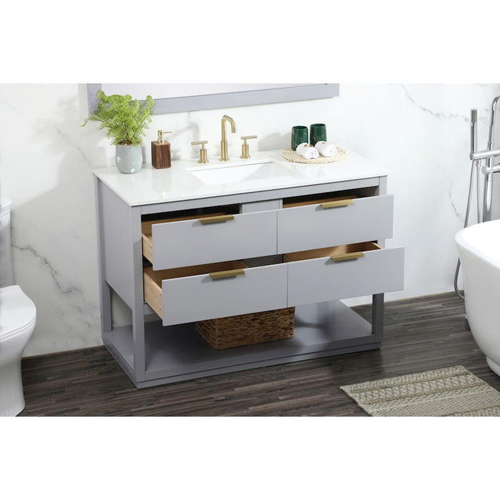 Elegant Kitchen/Bath Larkin 48" Single Bathroom Vanity, Grey