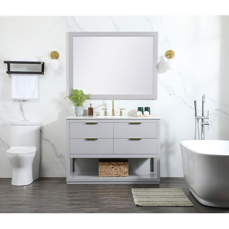 Elegant Kitchen/Bath Larkin 48" Single Bathroom Vanity, Grey