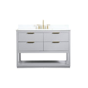 Elegant Larkin 48" Single Bathroom Vanity, Grey/Backsplash - VF19248GR-BS