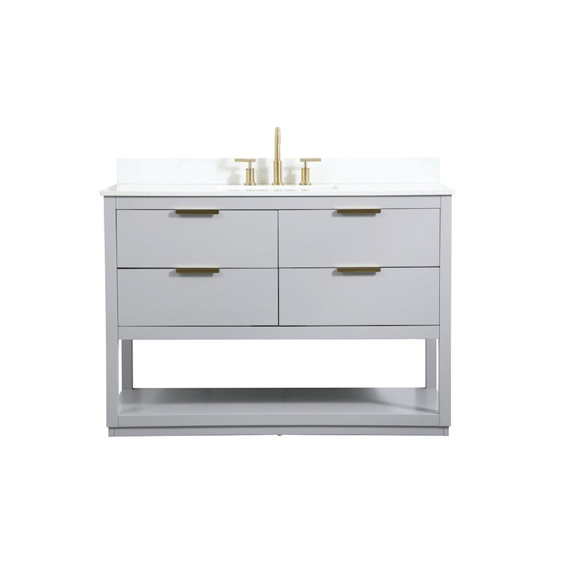 Elegant Larkin 48" Single Bathroom Vanity, Grey/Backsplash - VF19248GR-BS