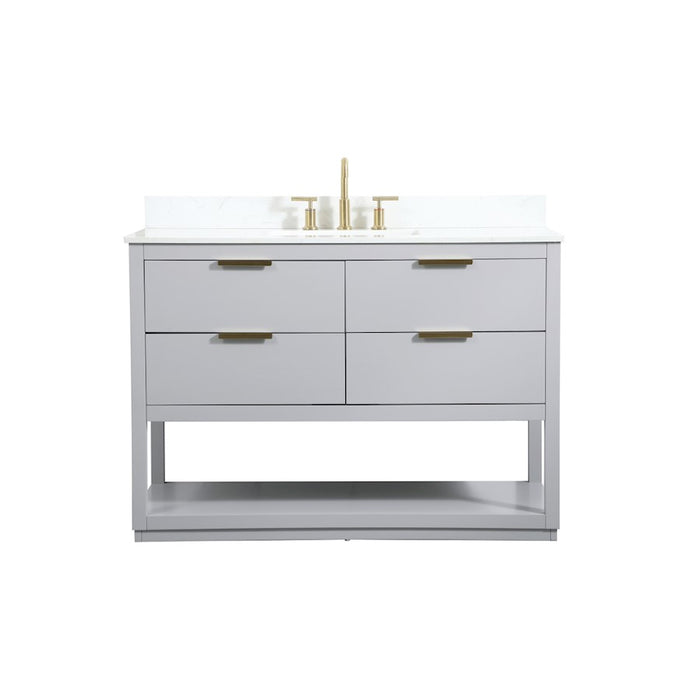 Elegant Larkin 48" Single Bathroom Vanity, Grey/Backsplash - VF19248GR-BS