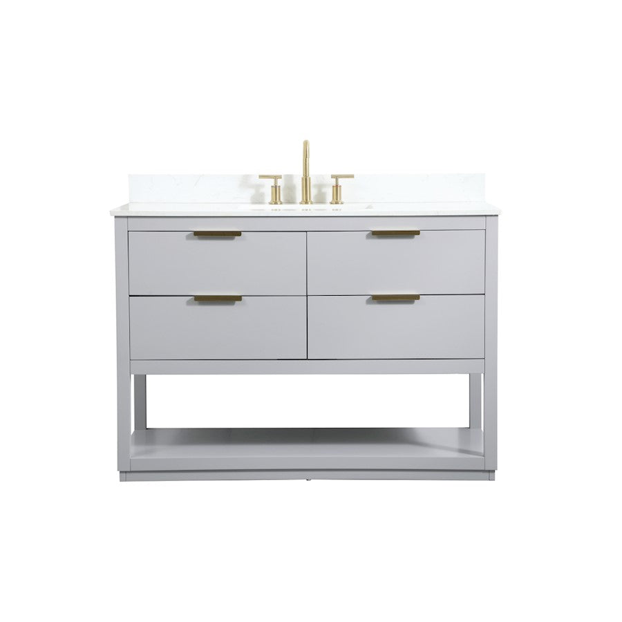 Elegant Larkin 48" Single Bathroom Vanity, Grey/Backsplash - VF19248GR-BS