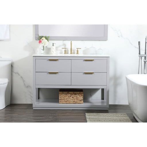 Elegant Larkin 48" Single Bathroom Vanity, Grey/Backsplash