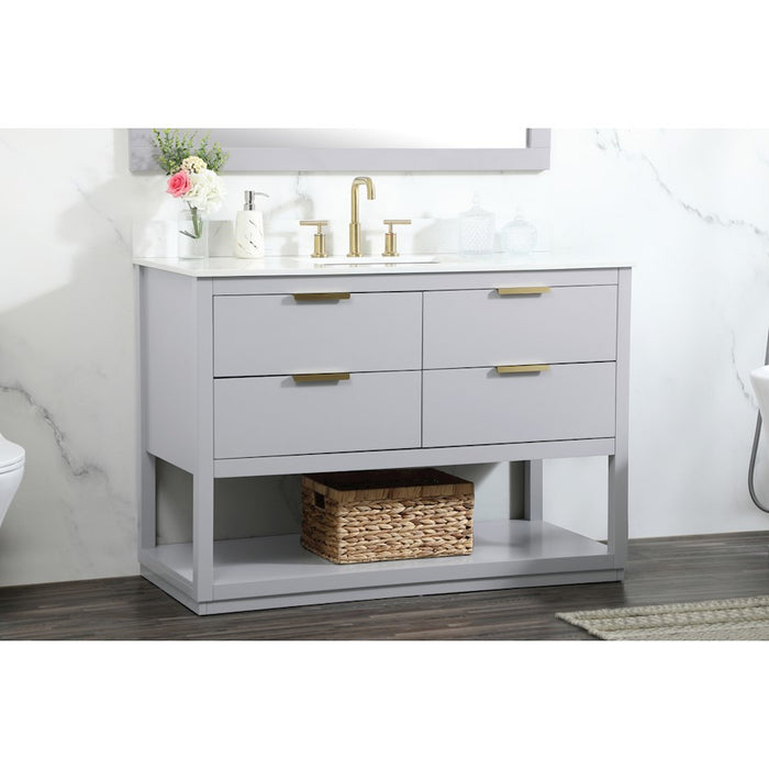 Elegant Larkin 48" Single Bathroom Vanity, Grey/Backsplash