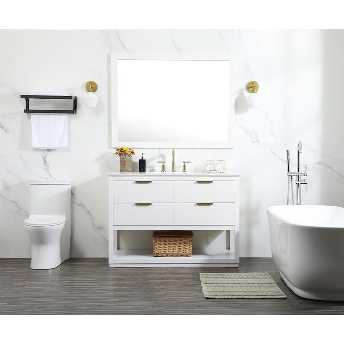Elegant Larkin 48" Single Bathroom Vanity, Grey/Backsplash