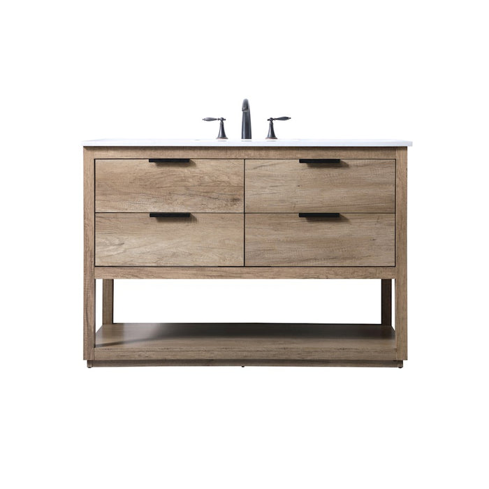 Elegant Lighting Larkin 48"L Single Vanity Sink, Natural Oak - VF19248NT