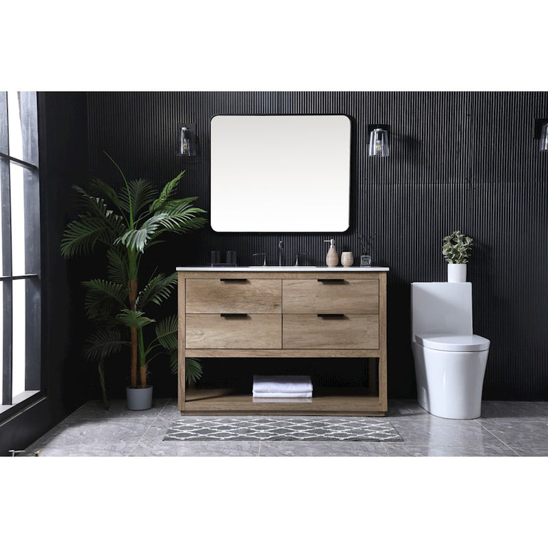 Elegant Lighting Larkin 48"L Single Vanity Sink, Natural Oak