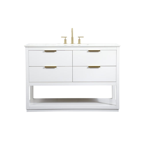 Elegant Kitchen/Bath Larkin 48" Single Bathroom Vanity, White - VF19248WH