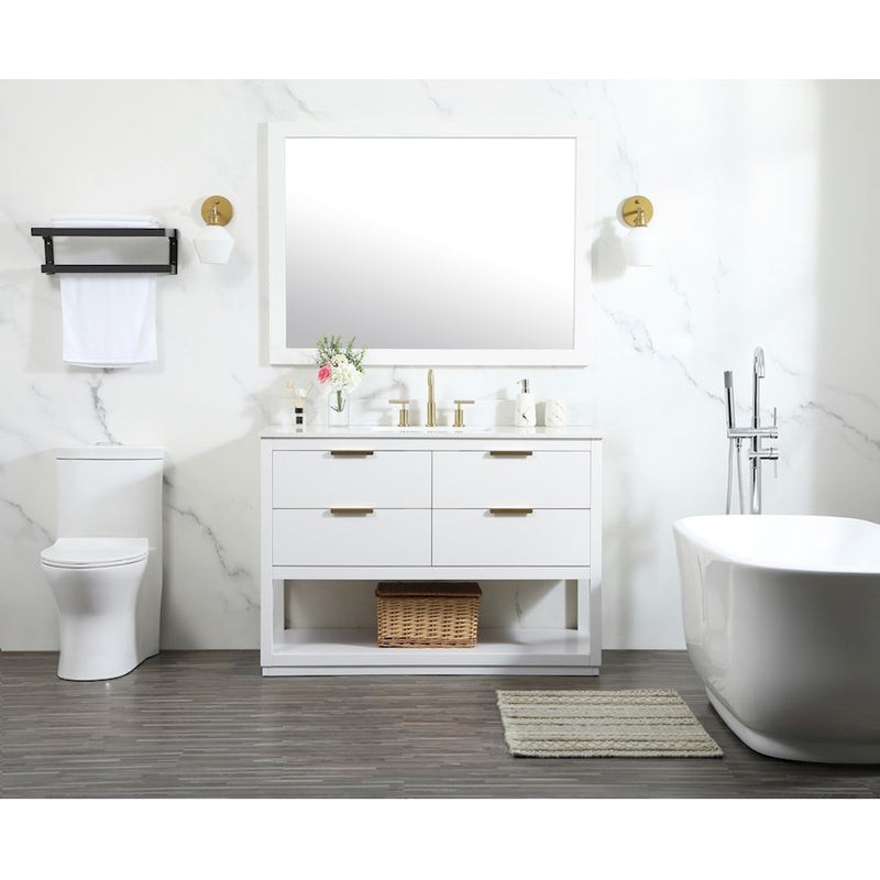 Elegant Kitchen/Bath Larkin 48" Single Bathroom Vanity, White