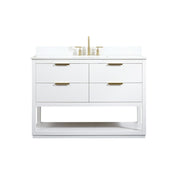 Elegant Larkin 48" Single Bathroom Vanity, White/Backsplash - VF19248WH-BS