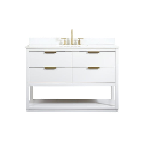 Elegant Larkin 48" Single Bathroom Vanity, White/Backsplash - VF19248WH-BS
